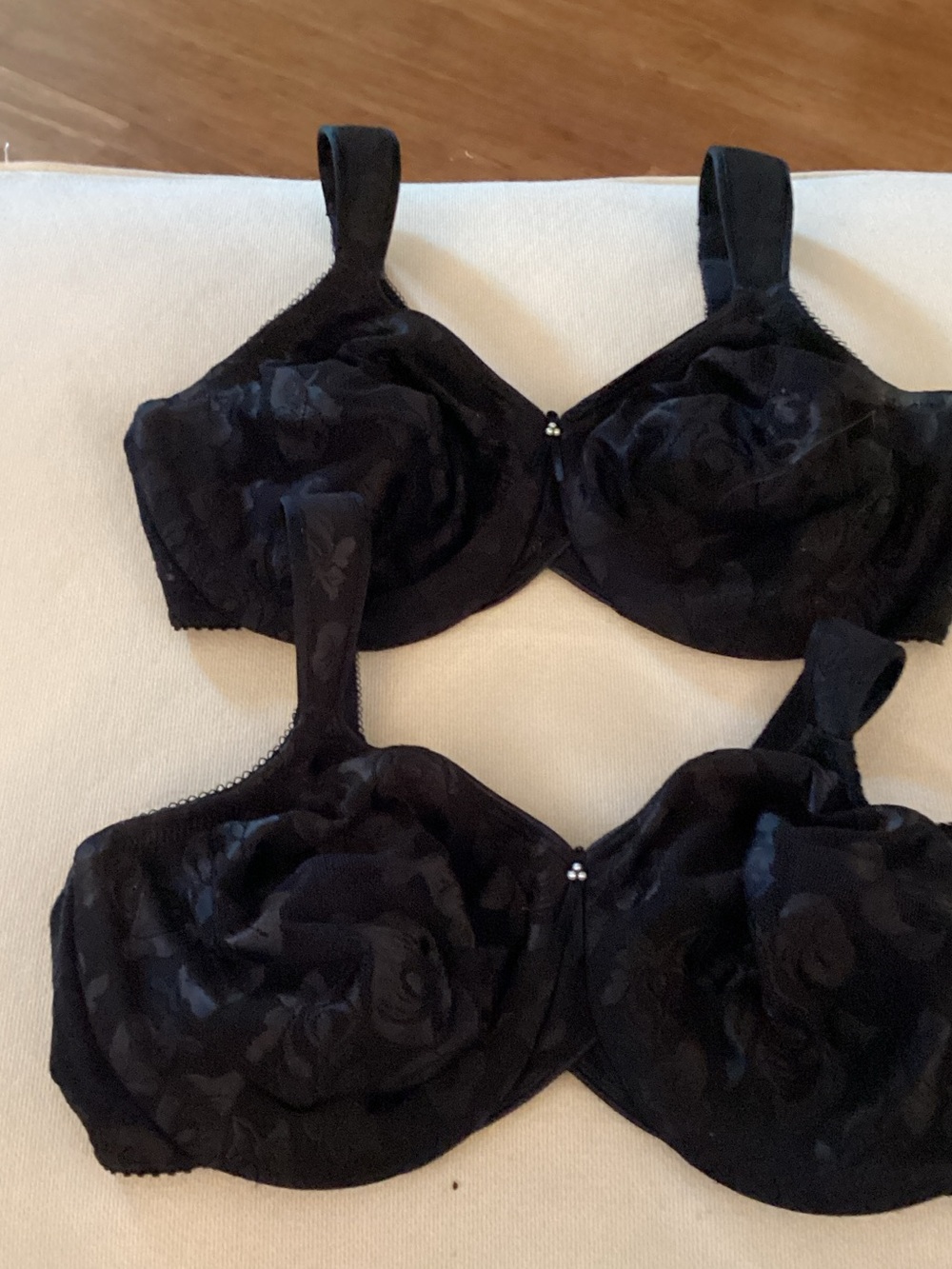 Wacoal Black Floral Jacquard unlined Bra